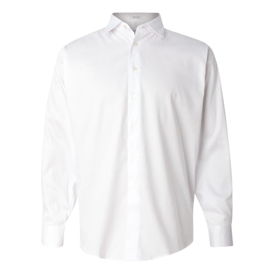 White Stretch Solid Dress Shirt